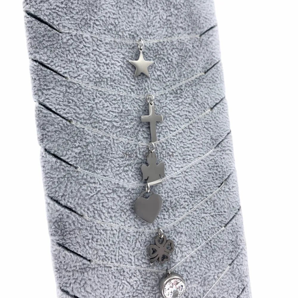 CPA7749-Fantasmino Misto - 12Pz Collane Corte in Acciaio - CPA413-02-Fantasmino Misto - 12Pz Collane in Acciaio