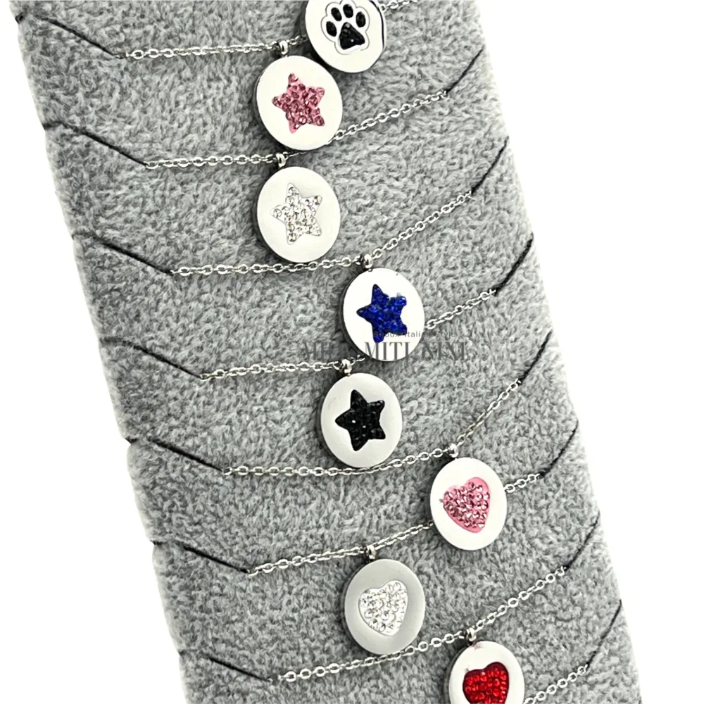 [CPA413-1636-Mxi Soggetti- 12Pz Collane in Acciaio] CPA413-1636-Mxi Soggetti- 12Pz Collane in Acciaio - CPA413-1636-Mxi Soggetti- 12Pz Collane in Acciaio