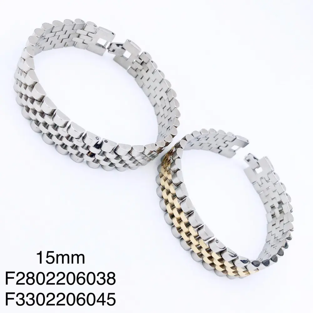 Catena Orologio 15mm 3317 - Bracciale da uomo in Acciaio - Catena Orologio 15mm 3317 - Bracciale da uomo in Acciaio (Argento)