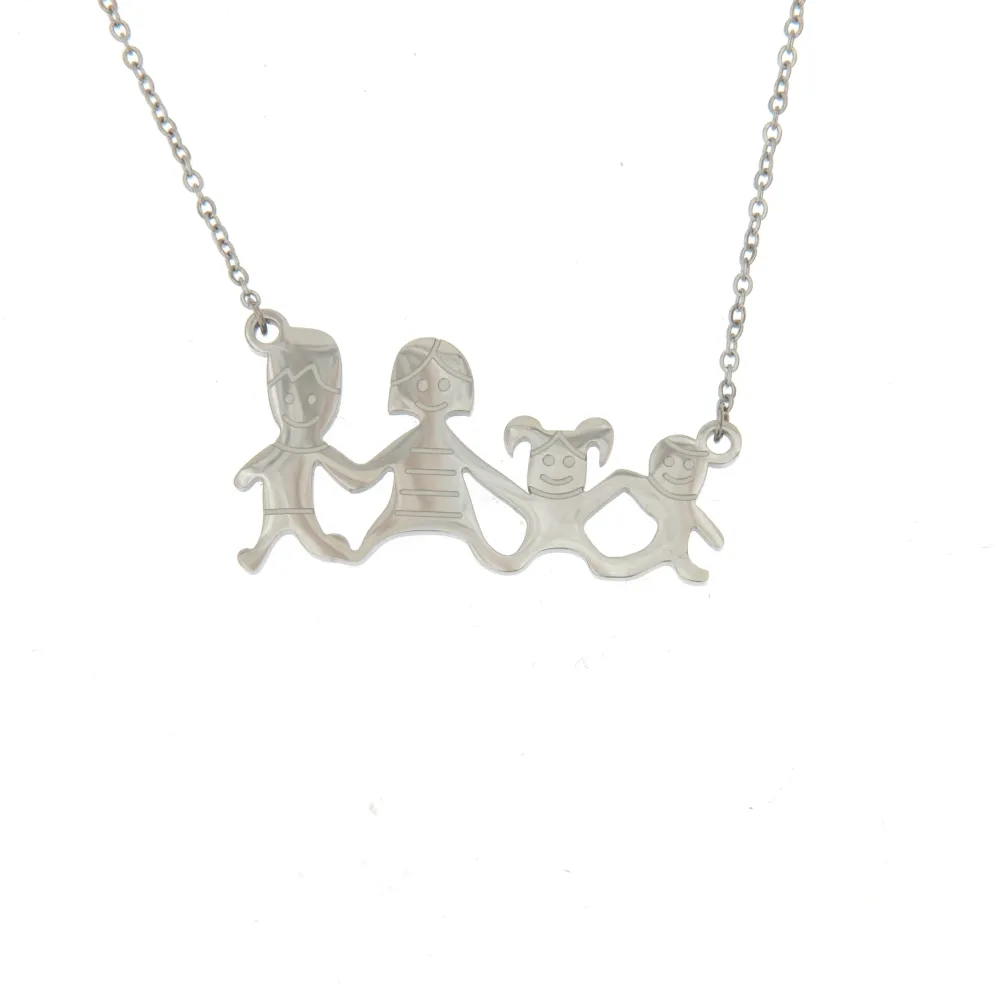 [Collana Happy Family - Collana in Acciaio] Collana Happy Family - Collana in Acciaio - Collana Happy Family - Collana in Acciaio (S)