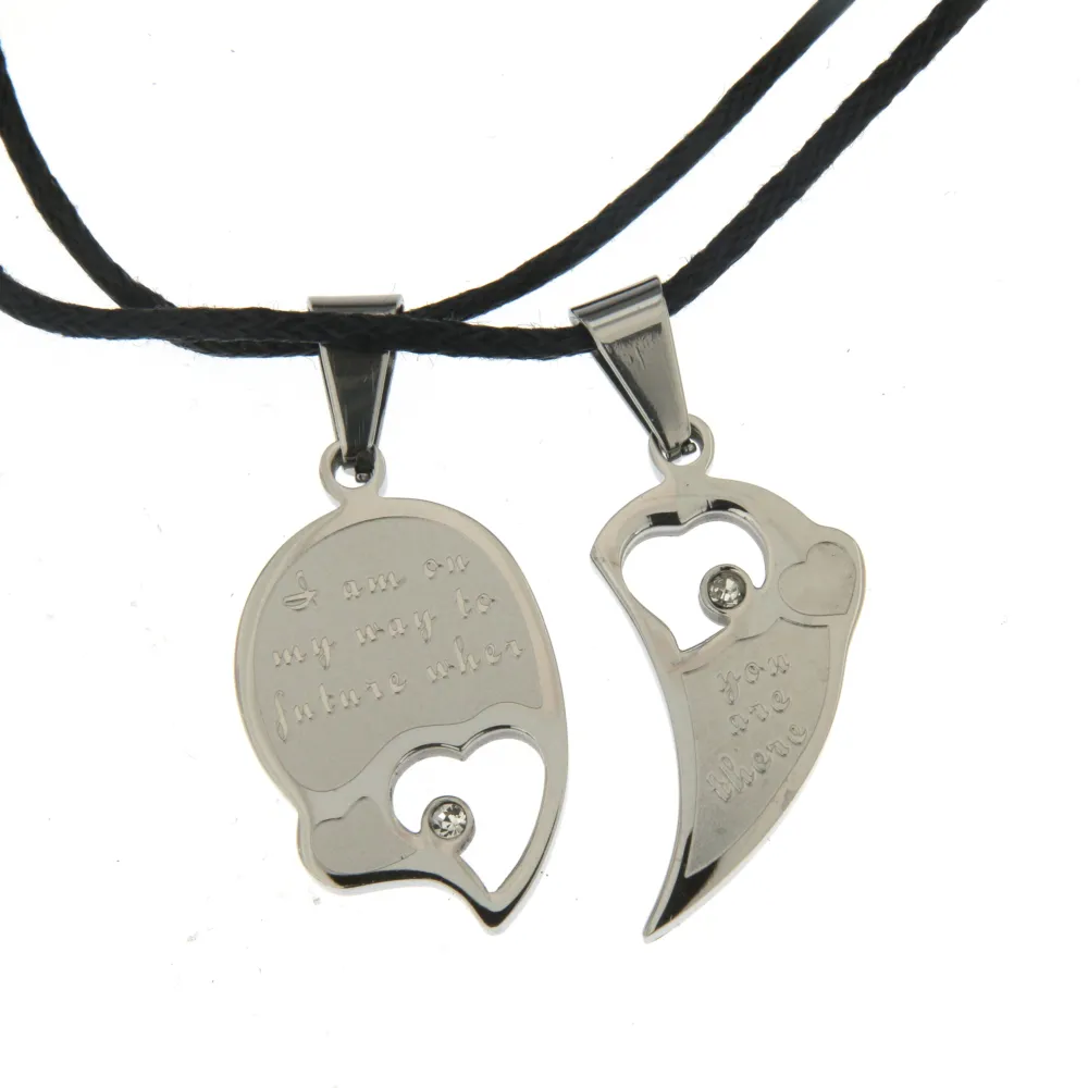 Targhet Croce - Collana Doppia Acciaio - Cuore - Collana Doppia Acciaio (Acciaio)