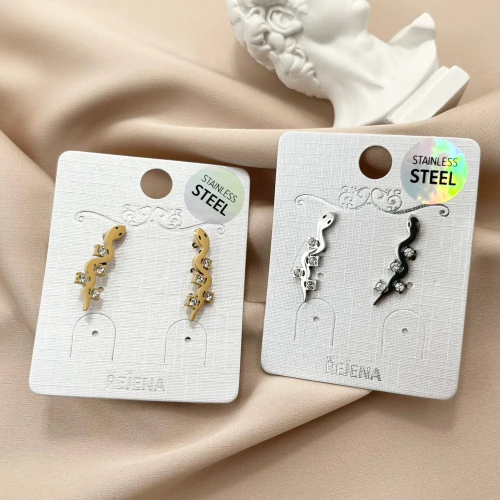 Serpente-Earcuff in Acciaio - EAK-103-AA384E (Oro Giallo)