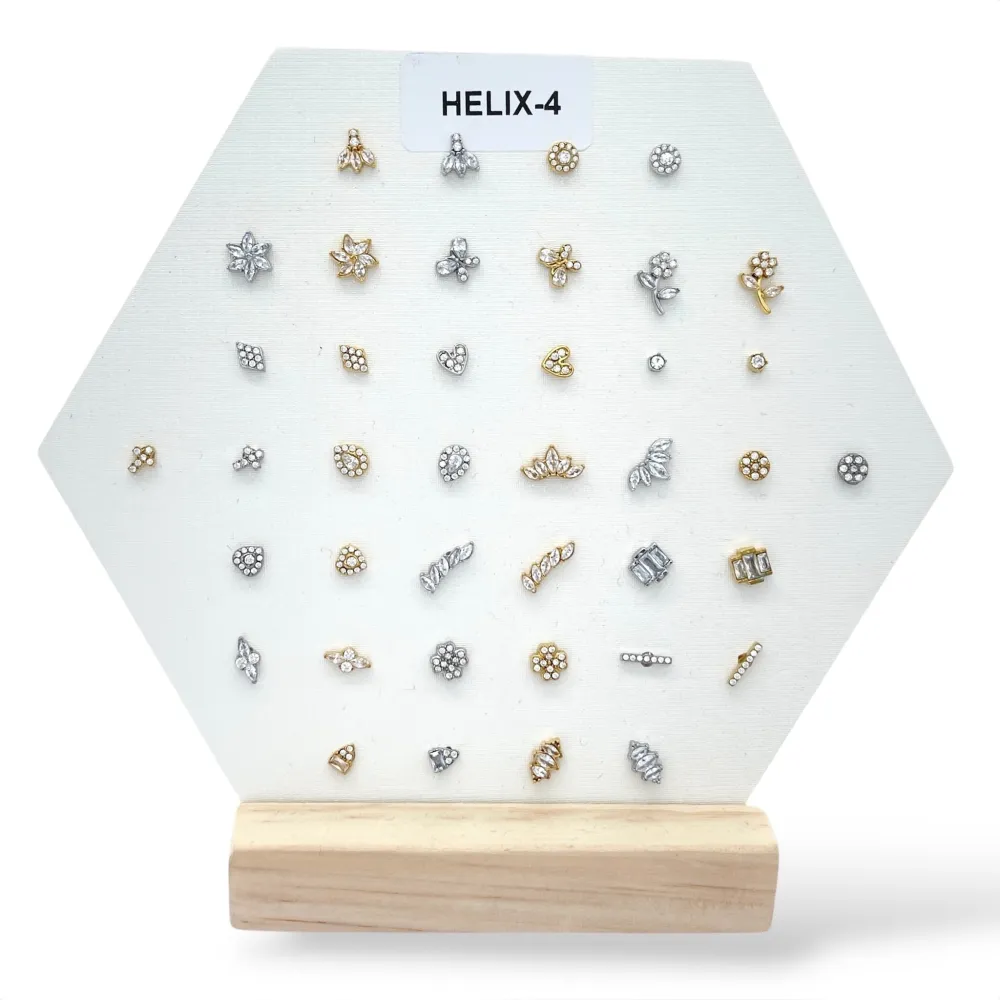 [EAK-103-AA4945-4954E] Mix Modeli -40pz Orecchini Helix in Acciaio - EAK-103-AA4945-4954E