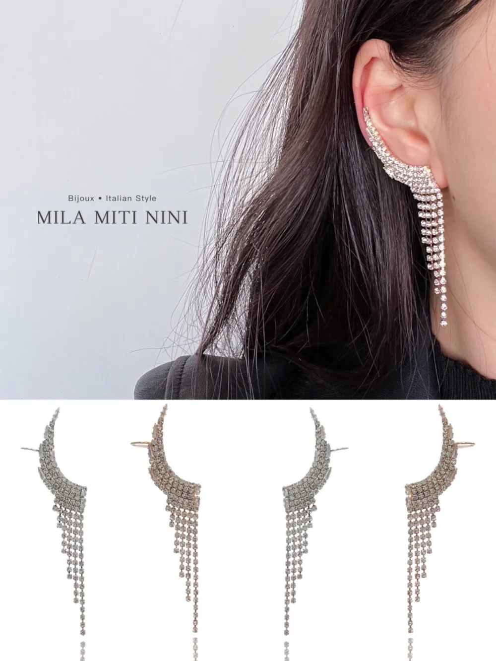 Strass-Earcuff con Zirconia - EAK-159-20458