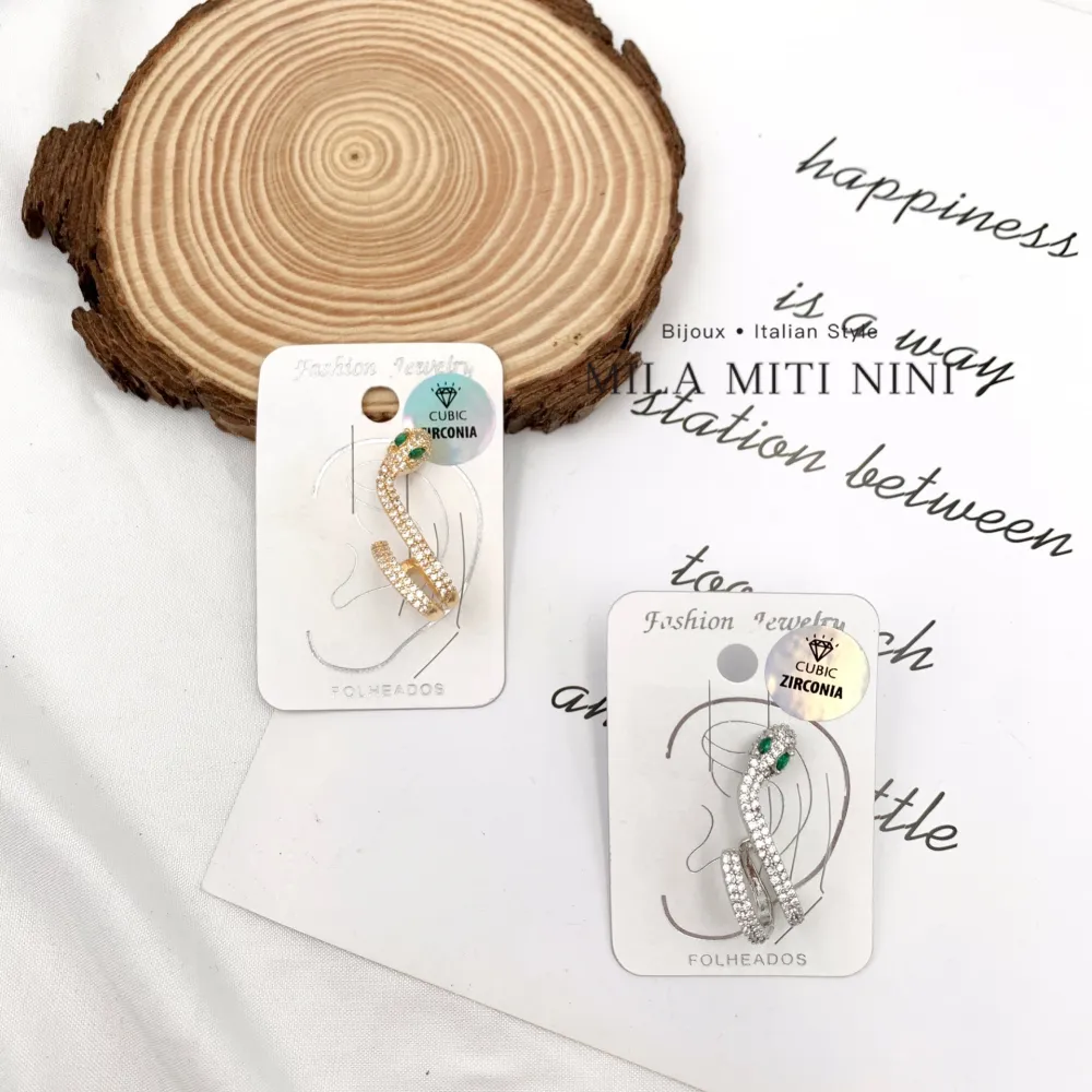 Serpente-Earcuff con Zirconia - EAK-506-214 (Argento)