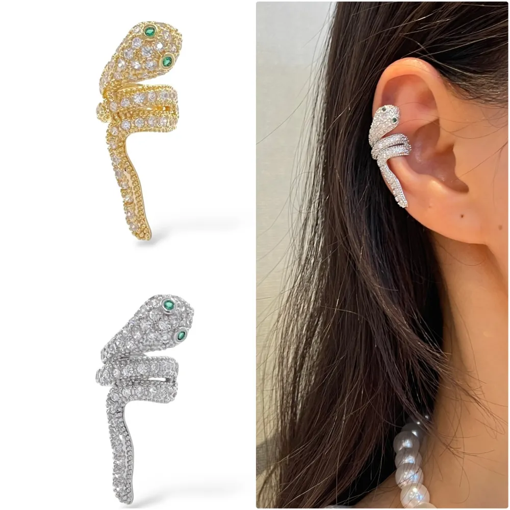 Serpente -Earcuff con Zirconia - EAK-506-328 (Argento)