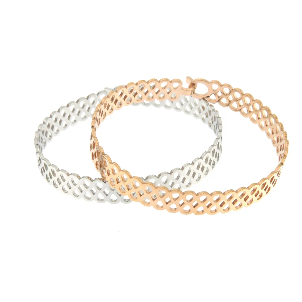 Fantasia 1486 - Bracciale Filigrana Rigido in Acciaio - Fantasia 1486 - Bracciale Filigrana Rigido in Acciaio