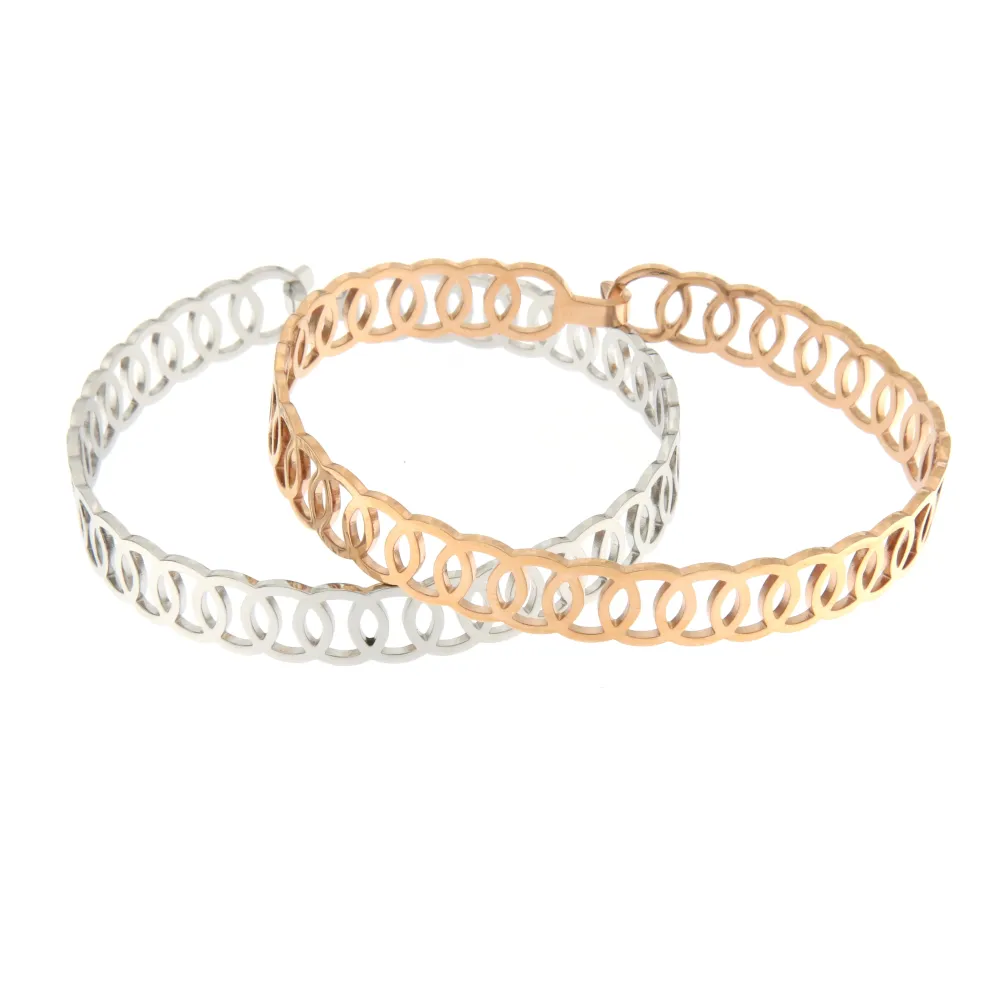 Fantasia 1487 - Bracciale Filigrana Rigido in Acciaio - Fantasia 1487 - Bracciale Filigrana Rigido in Acciaio
