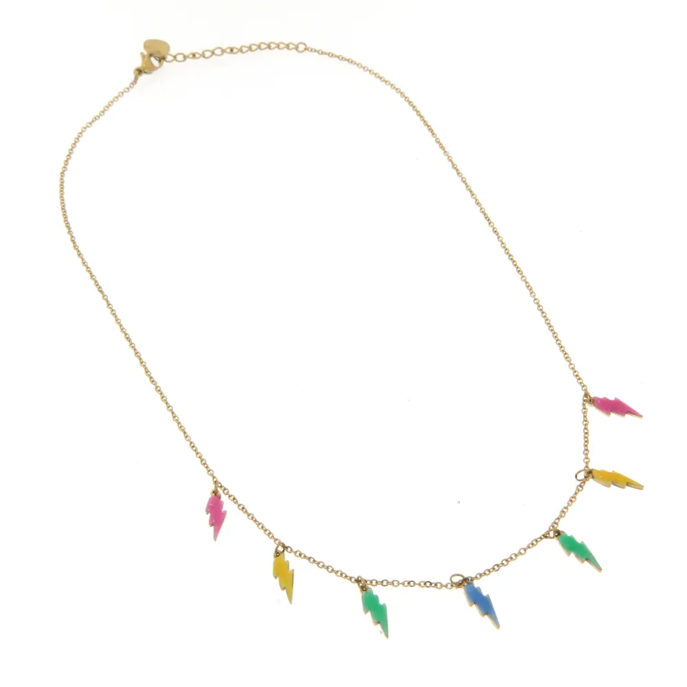 Fulmine Smaltato 3094 - Collana Corta in Acciaio - Fulmine Smaltato 3094 - Collana Corta in Acciaio