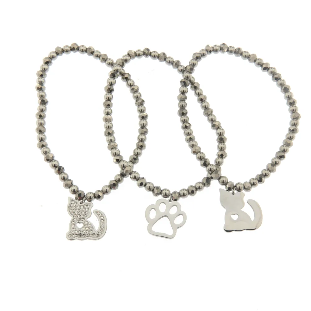 [Gatto - Bracciale Tris Acciaio] Bracciale Tris in Acciaio - Gatto - Bracciale Tris Acciaio