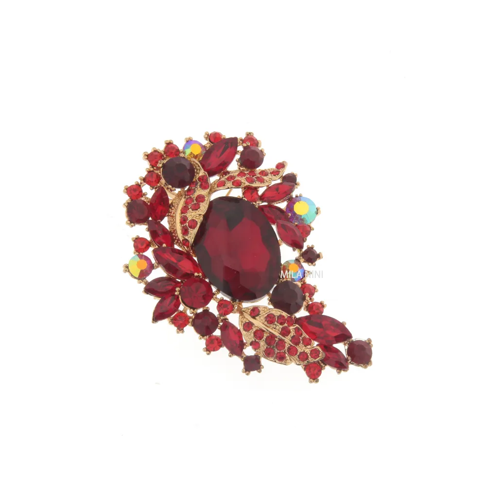Spilla Grossa con Pietre Colorate - Goccia  Media  -Spilla Grossa