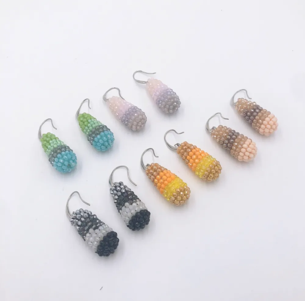 Orecchini in vetro - Goccia -Orecchini cristallo (Giallo)