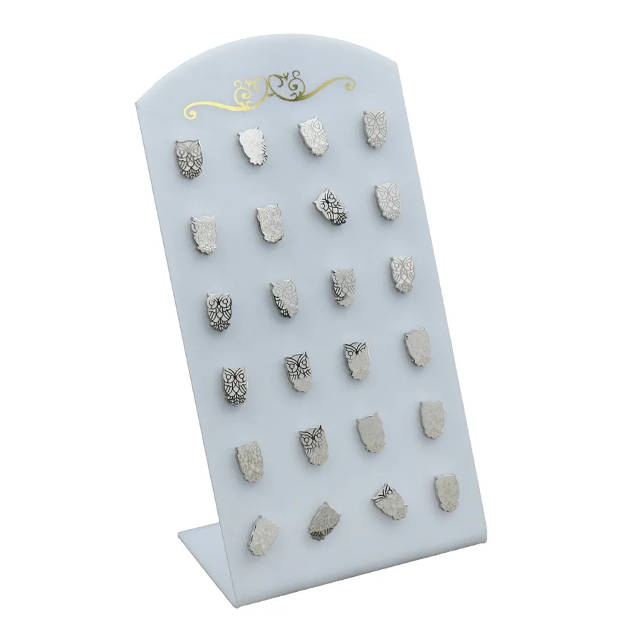 [Gufo - Orecchini Acciaio (Conf. da 12 paia)] Orecchini  lobo in acciaio (Conf. da 12 paia) - Gufo - Orecchini Acciaio (Conf. da 12 paia)