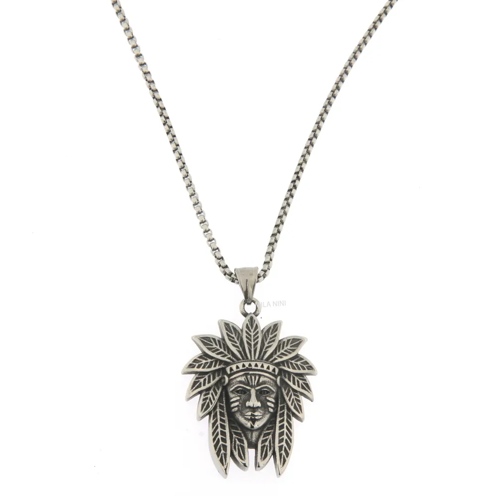 [Indiano - Collana Lunga da Uomo] Collana Lunga da Uomo in Acciaio - Indiano - Collana Lunga da Uomo