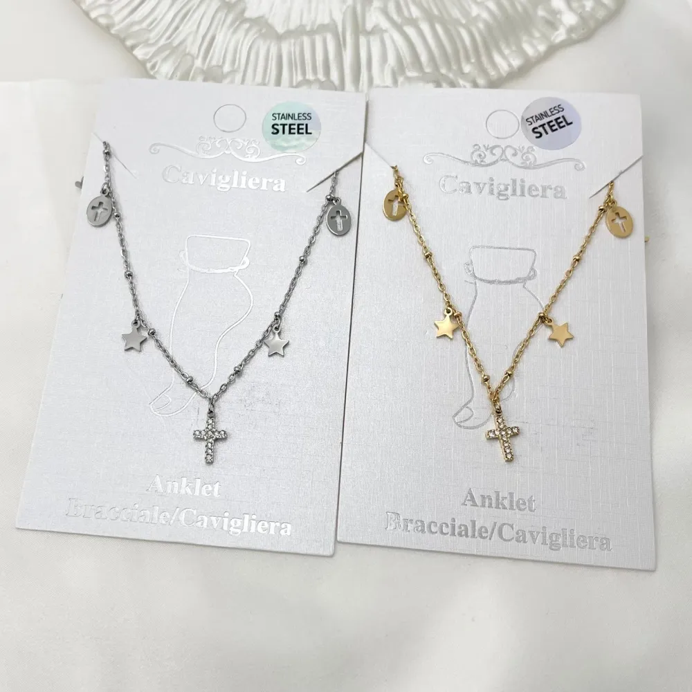 Croce-Cavigliere in Acciaio - KAV-103-AA1117B (Oro Giallo)