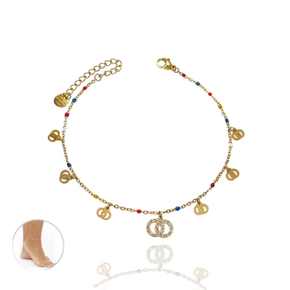 Doppio Cerchio-Cavigliera in Acciaio - KAV-103-AA1714B