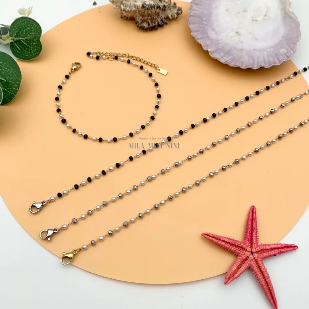 KAV7736-Perla Cristalli-Cavigliere in Acciaio - KAV-413-127