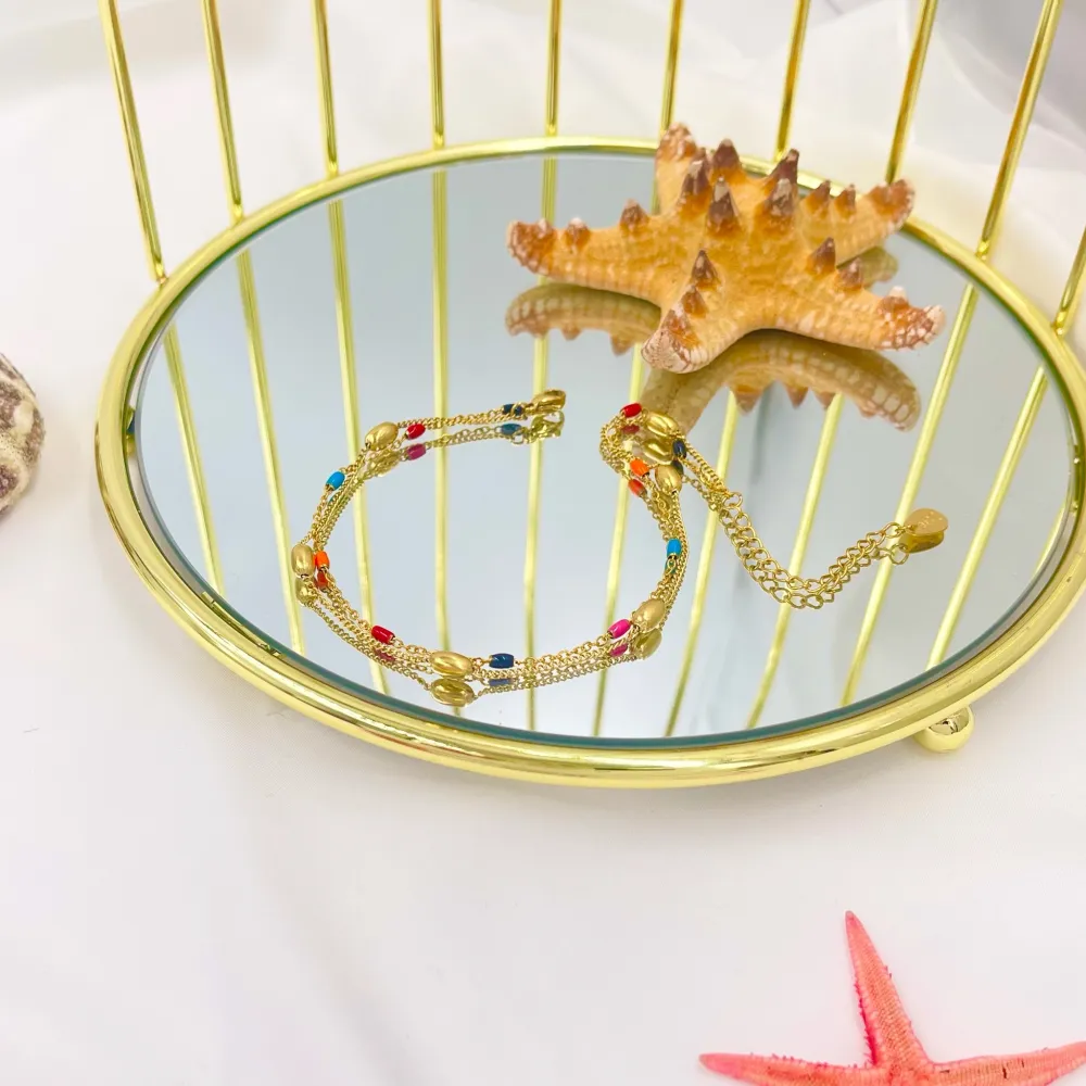 Doppia Fila Smaltata-Cavigliera in Acciaio - KAV-413-1271