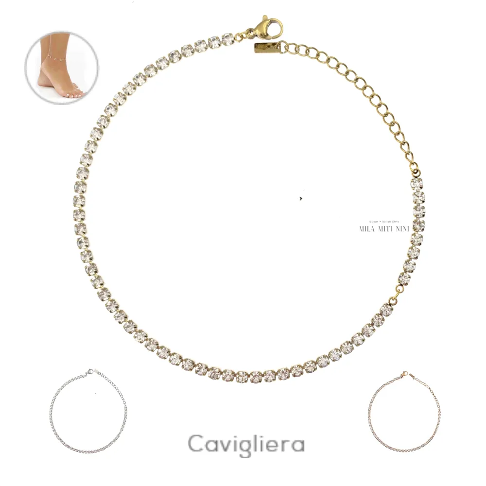 KAV7733-Tennis-Cavigliere in Acciaio - KAV-413-156 (Oro Giallo)