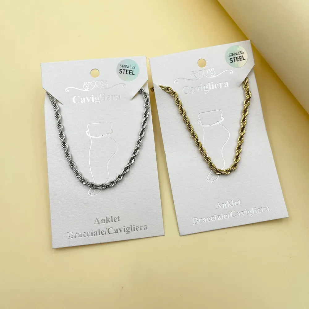 Catena Intrecciato Grande-Cavigliera in Acciaio - KAV-413-1584R 4mm