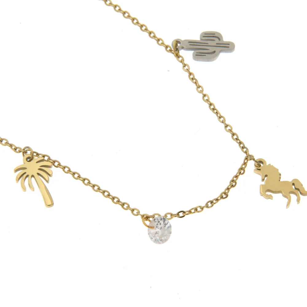 Unicorno Palma 3082 - Cavigliera in Acciaio - KAV-413-189 (Argento)