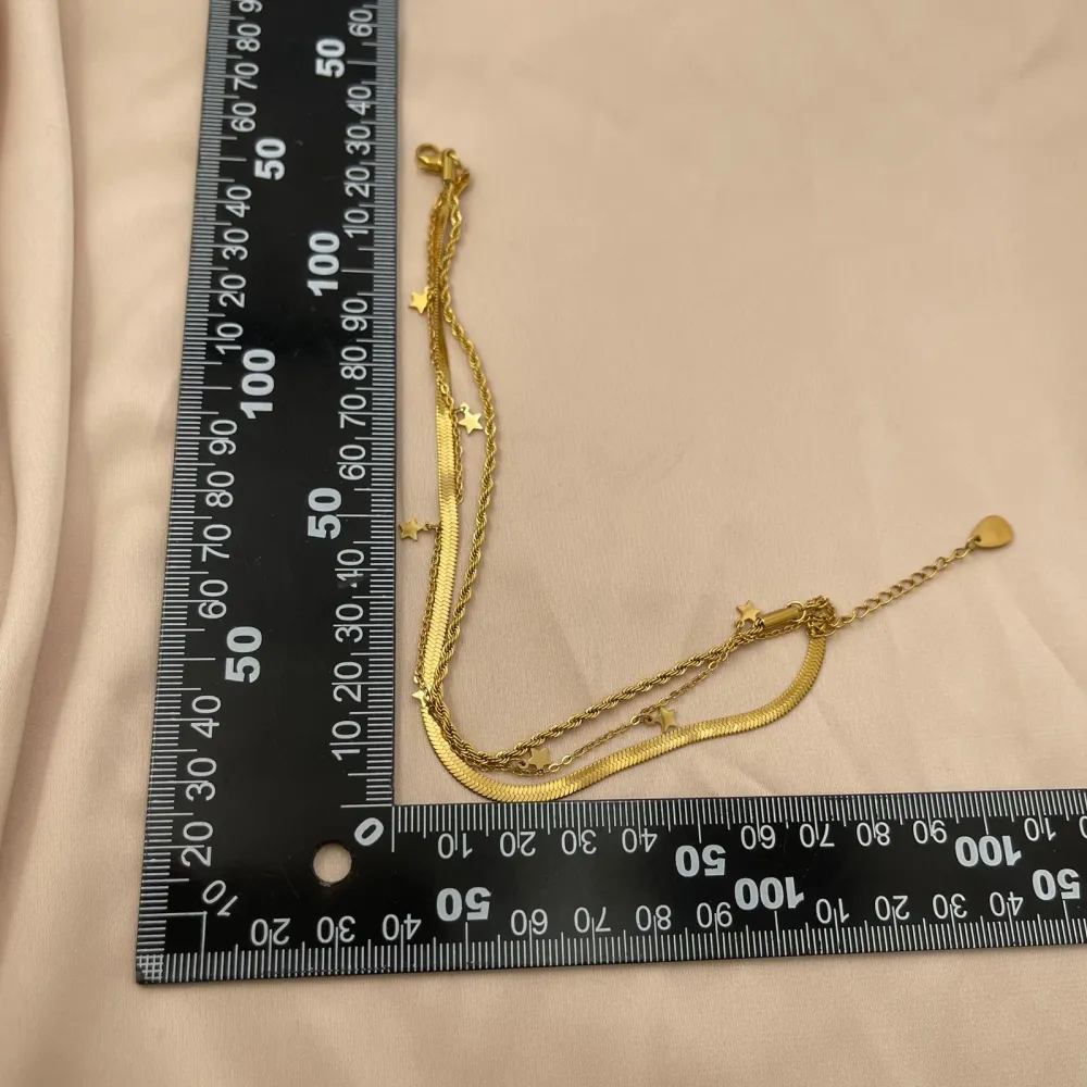 Multifili con Stella-Cavigliera in Acciaio - KAV-413-2152 (Oro Giallo)