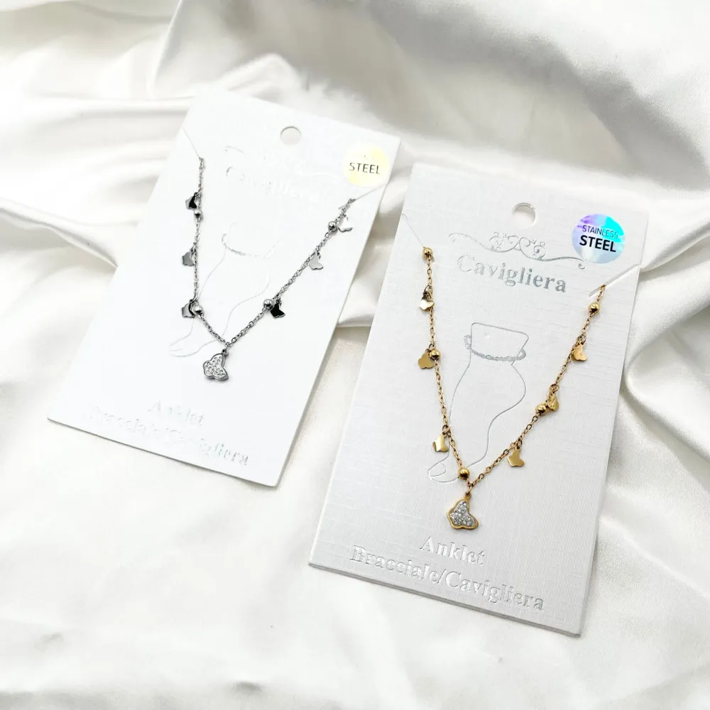 Farfalla-Cavigliera in Acciaio - KAV-413-250 (Oro Giallo)