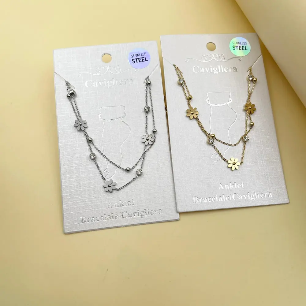 Doppio Fiore P.luce-Cavigliera in Acciaio - KAV-413-254