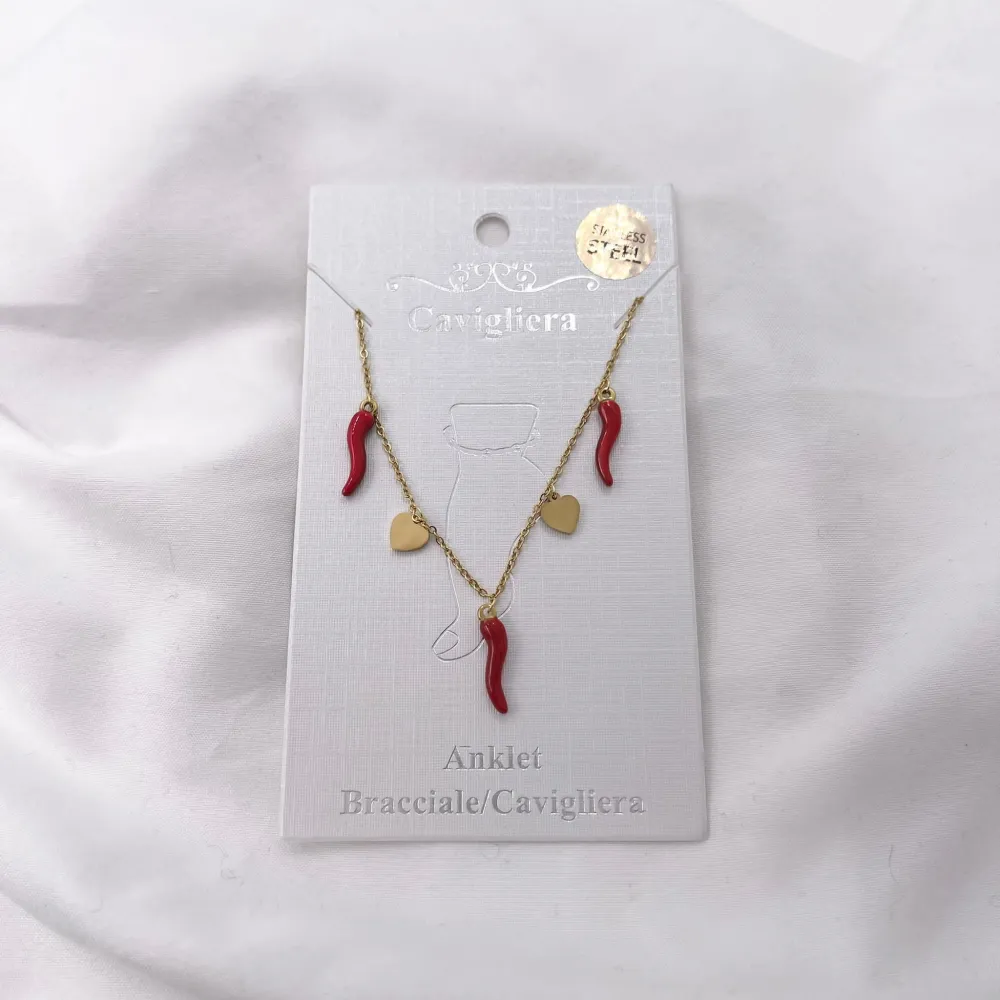 Cornino Cuore -Cavigliere in Acciaio - KAV-413-292 (Oro Giallo)