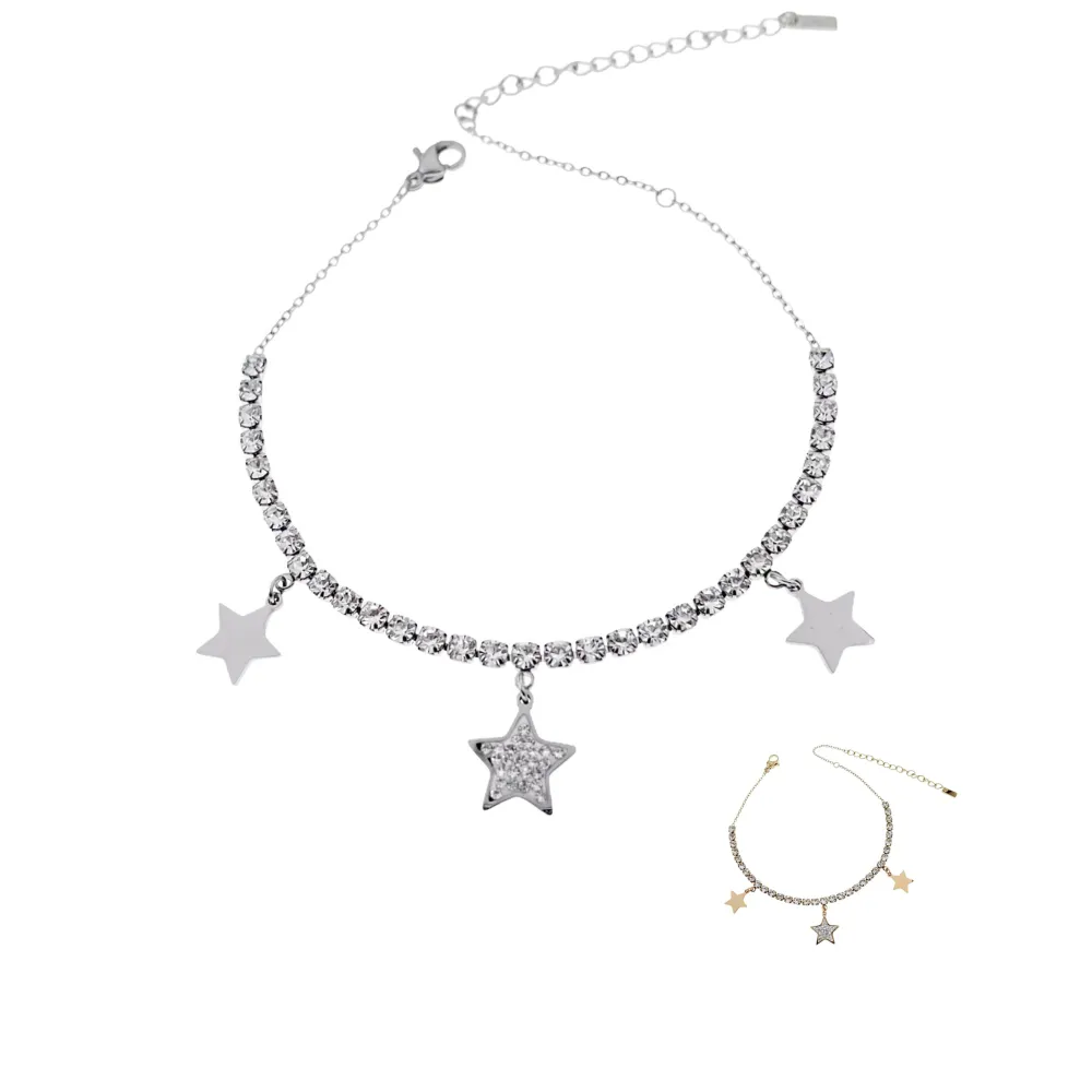 KAV7734-Tennis Stella-Cavigliere in Acciaio - KAV-413-A67 (Oro Giallo)