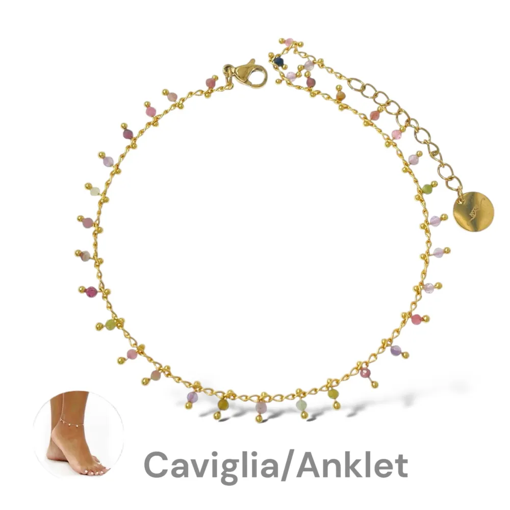 Cristallini Pendenti-Cavigliera in Acciaio - KAV-765-46 (Nero)