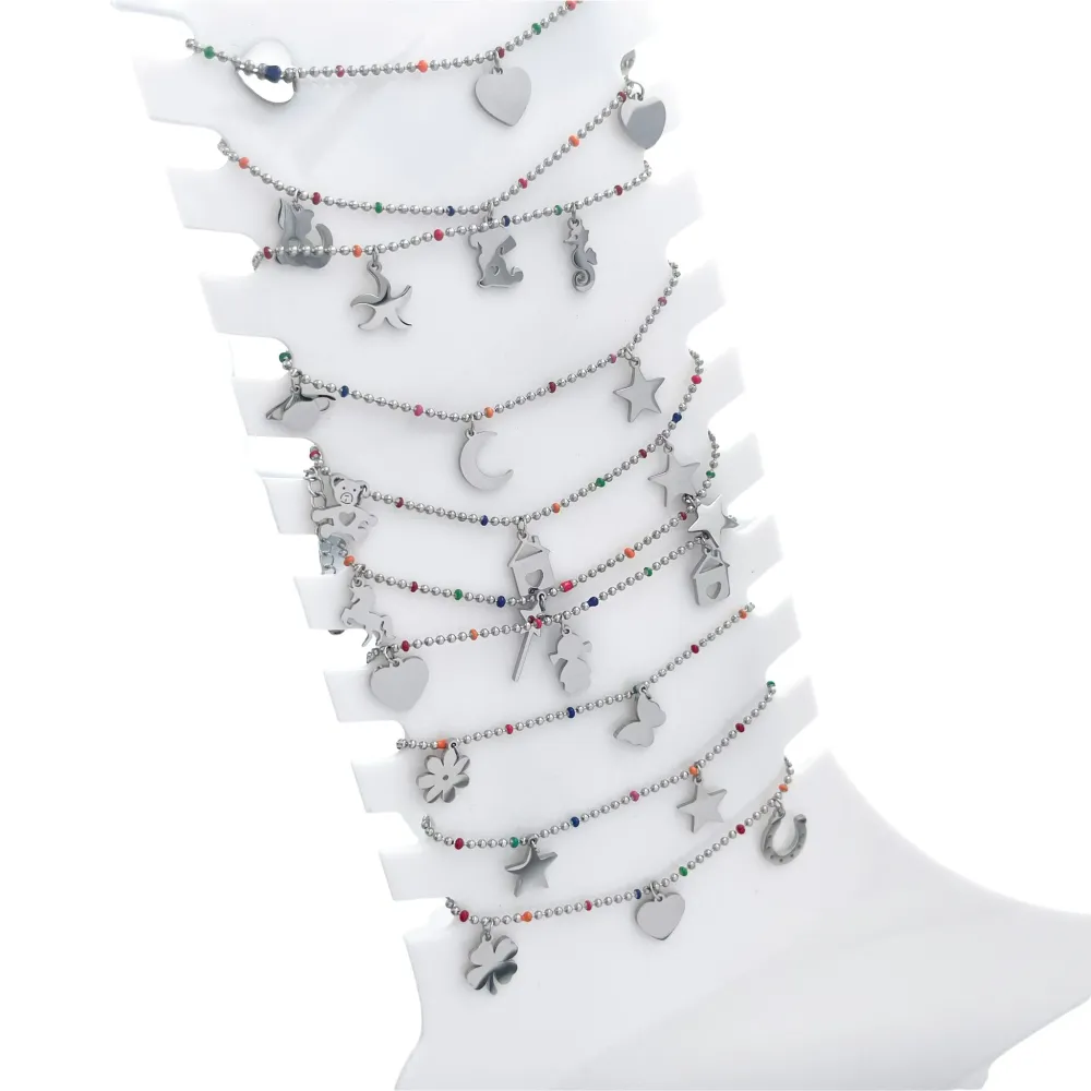 Soggetti Mix- 12pz Cavigliere in Acciaio - KPA-413-128 (AC-17)