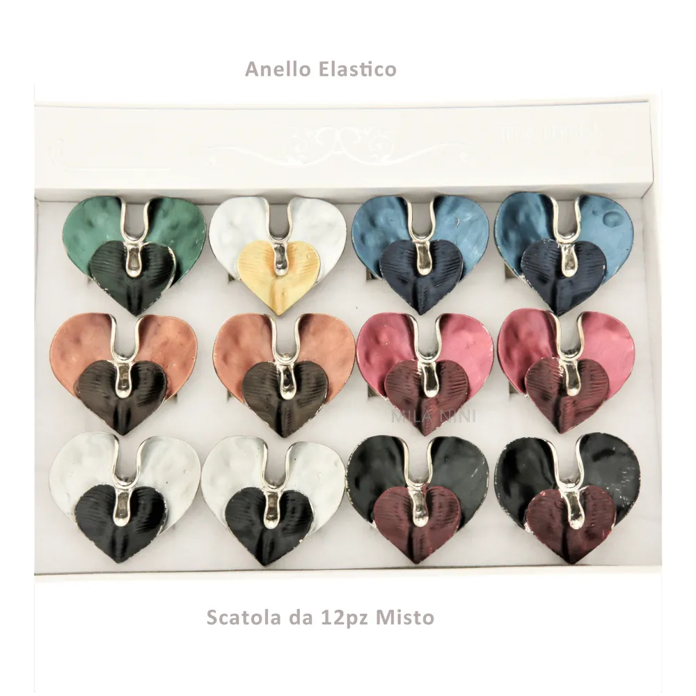 [LAME Cuore 12Pz Misto- Anello Elastico Smaltato 1315] LAME Cuore 12Pz Misto- Anello Elastico Smaltato 1315 - LAME Cuore 12Pz Misto- Anello Elastico Smaltato 1315