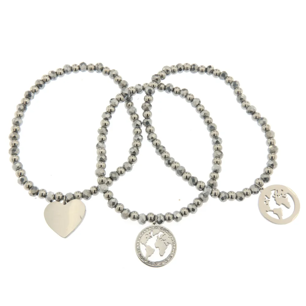 [Mondo e Cuore - Bracciale Tris Acciaio] Bracciale Tris in Acciaio - Mondo e Cuore - Bracciale Tris Acciaio