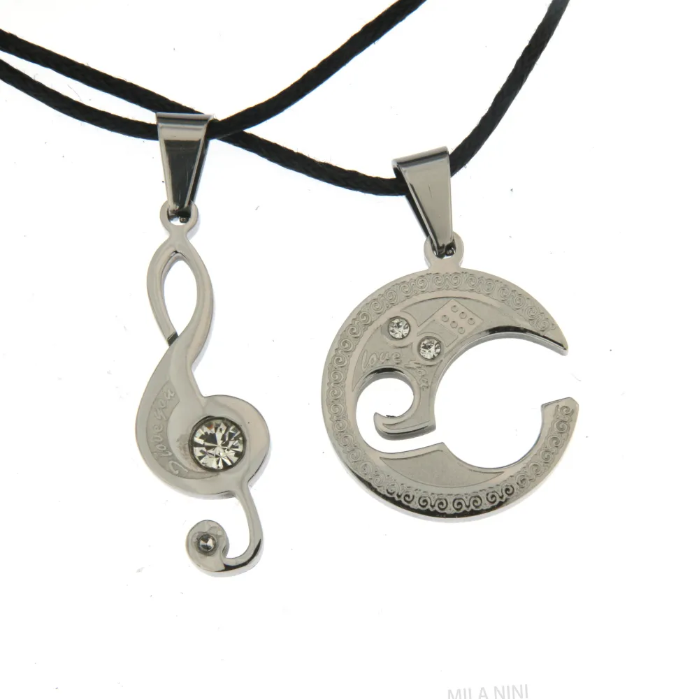 Nota Musicale - Collana Doppia Acciaio - Nota Musicale - Collana Doppia Acciaio (Acciaio)