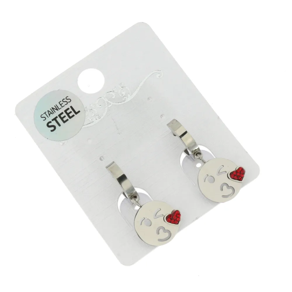 OAC- Bacio 4416 - Orecchini a Cerchio con Pendenti in Acciaio - OAC- Bacio 4416 - Orecchini a Cerchio con Pendenti in Acciaio