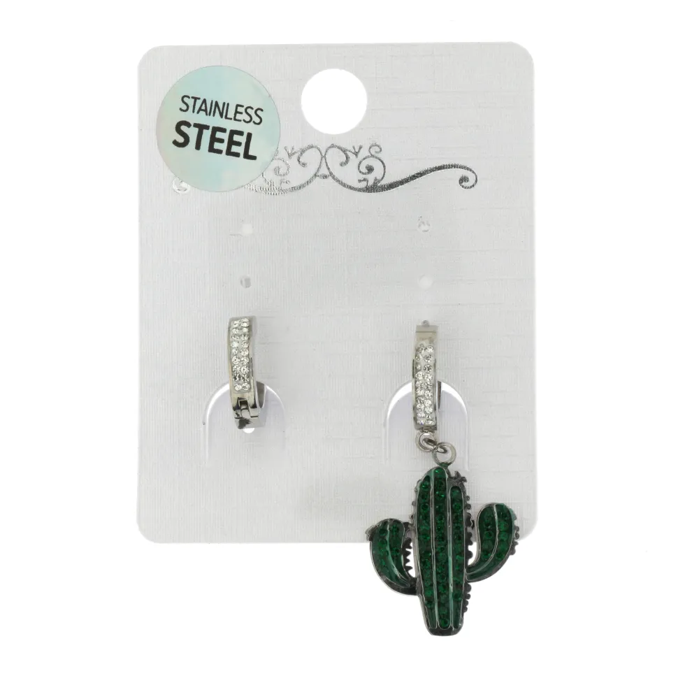 [OAC- Cactus e Cerchio 4408 - Orecchini a Cerchio con Pendenti i] OAC- Cactus e Cerchio 4408 - Orecchini a Cerchio con Pendenti i - OAC- Cactus e Cerchio 4408 - Orecchini a Cerchio con Pendenti i