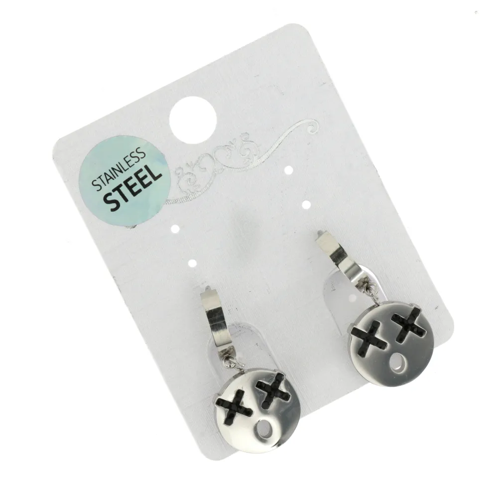 [OAC- Emoji 4417 - Orecchini a Cerchio con Pendenti in Acciaio] OAC- Emoji 4417 - Orecchini a Cerchio con Pendenti in Acciaio - OAC- Emoji 4417 - Orecchini a Cerchio con Pendenti in Acciaio