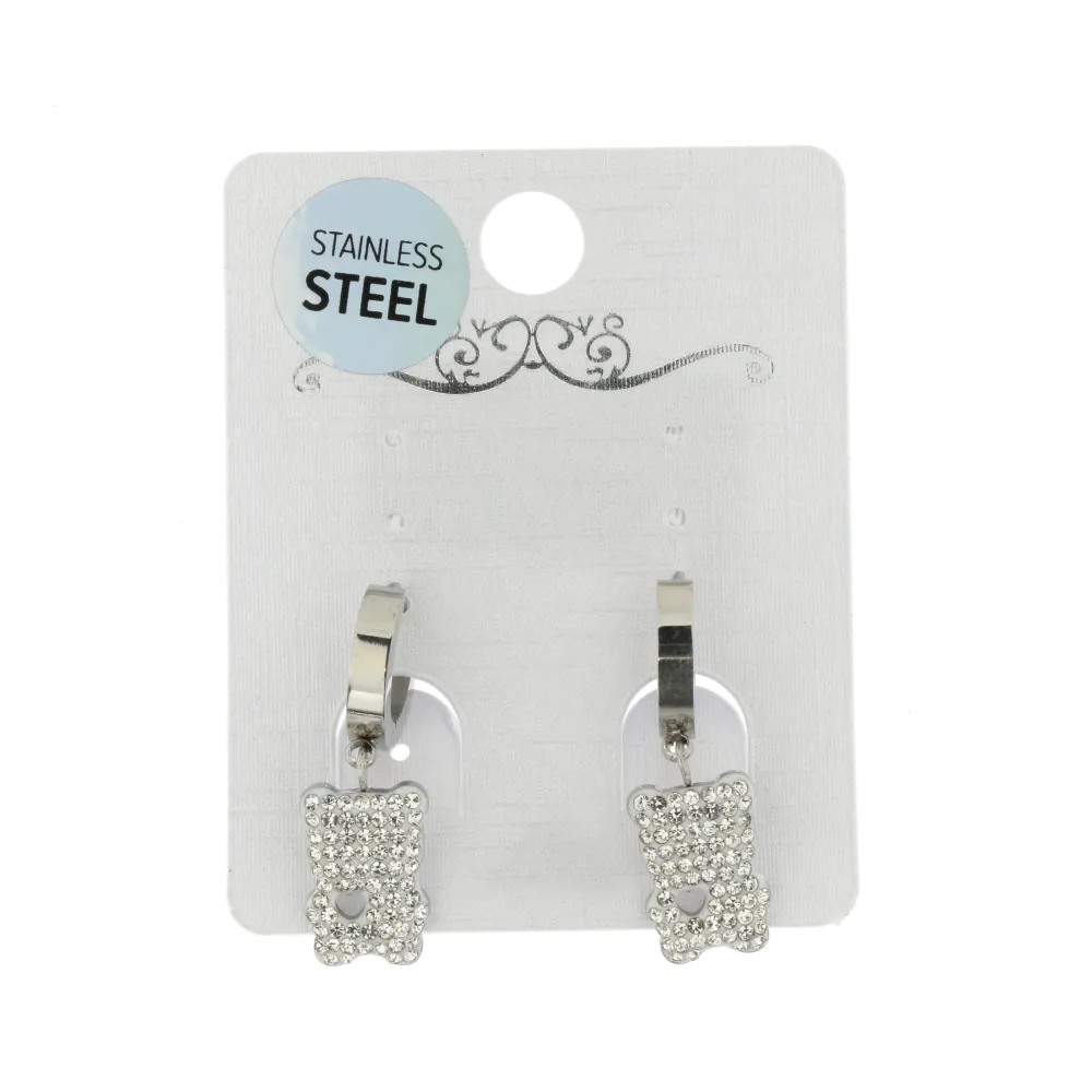 [OAC- Orsetto 4411 - Orecchini a Cerchio con Pendenti in Acciaio] OAC- Orsetto 4411 - Orecchini a Cerchio con Pendenti in Acciaio - OAC- Orsetto 4411 - Orecchini a Cerchio con Pendenti in Acciaio