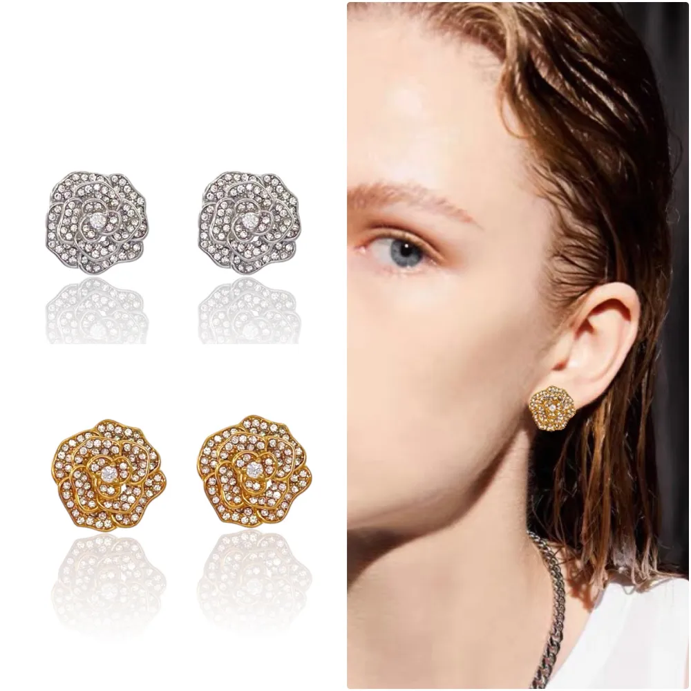 Fiore Rosa-Orecchini a Clip in Acciaio - OAK-103-AA2623E