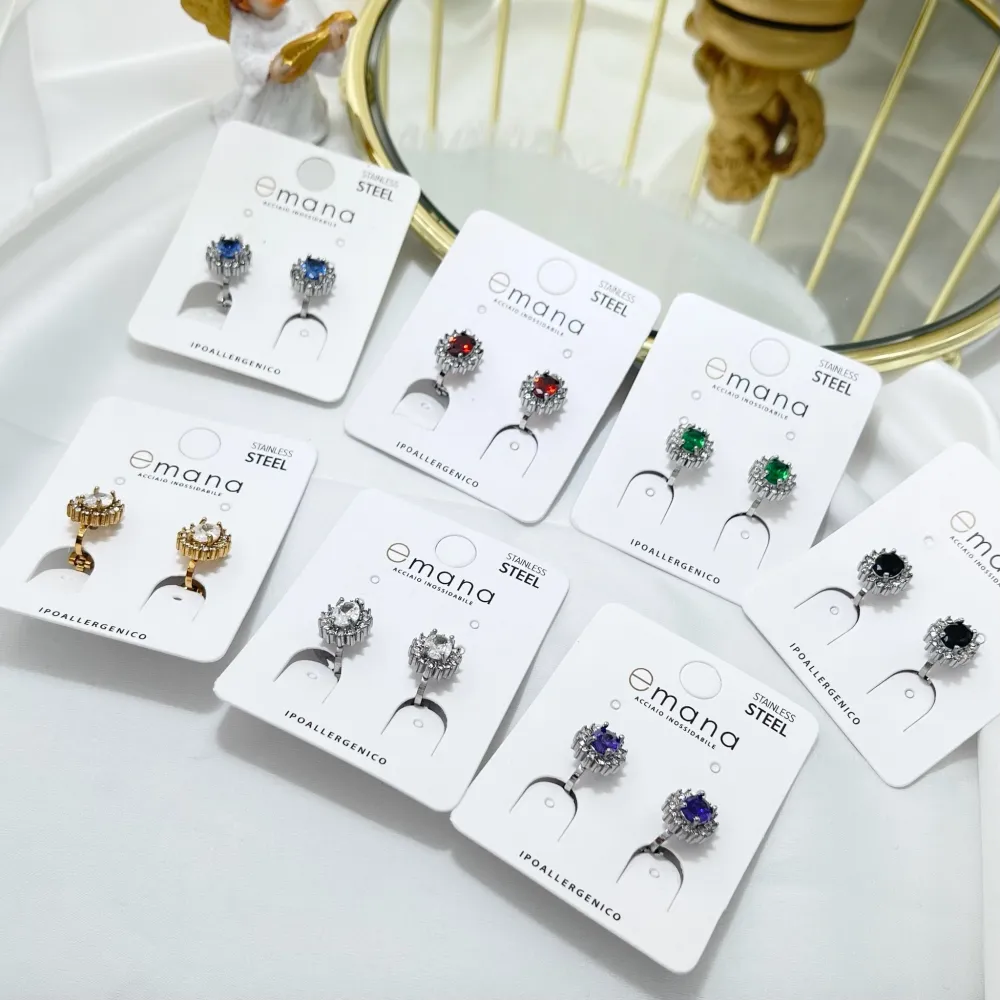 Pietra Ovale-Orecchini a Clip in Acciaio - OAK-103-AA3326E