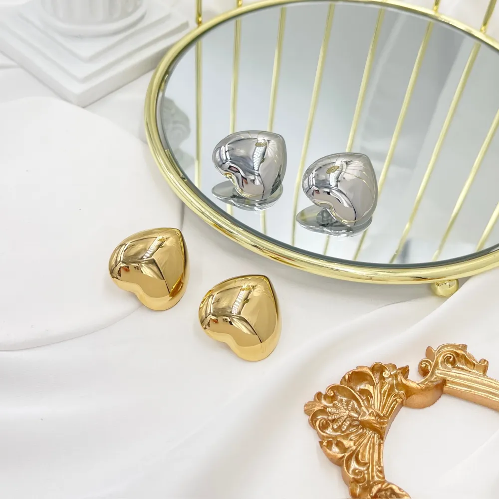 Cuore Vuoto-Orecchini a Clip in Acciaio - OAK-103-AA4997E