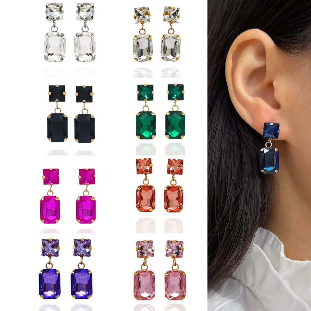 Doppio Pietra-Orecchiniin Acciaio Moda - OAM-176-462