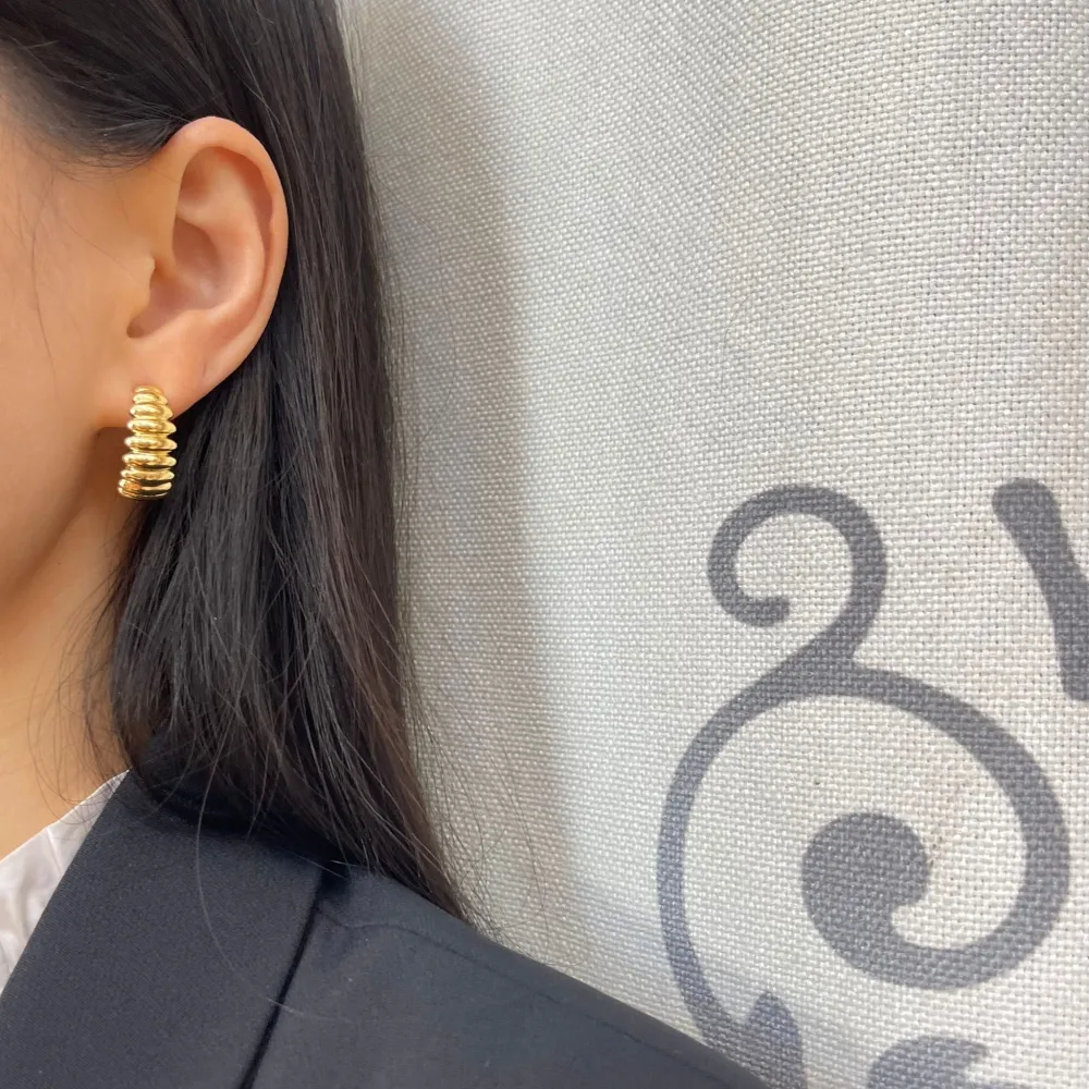 Cerchio -Orecchini in Acciaio - OAP-103-AA1075E (Oro Giallo)