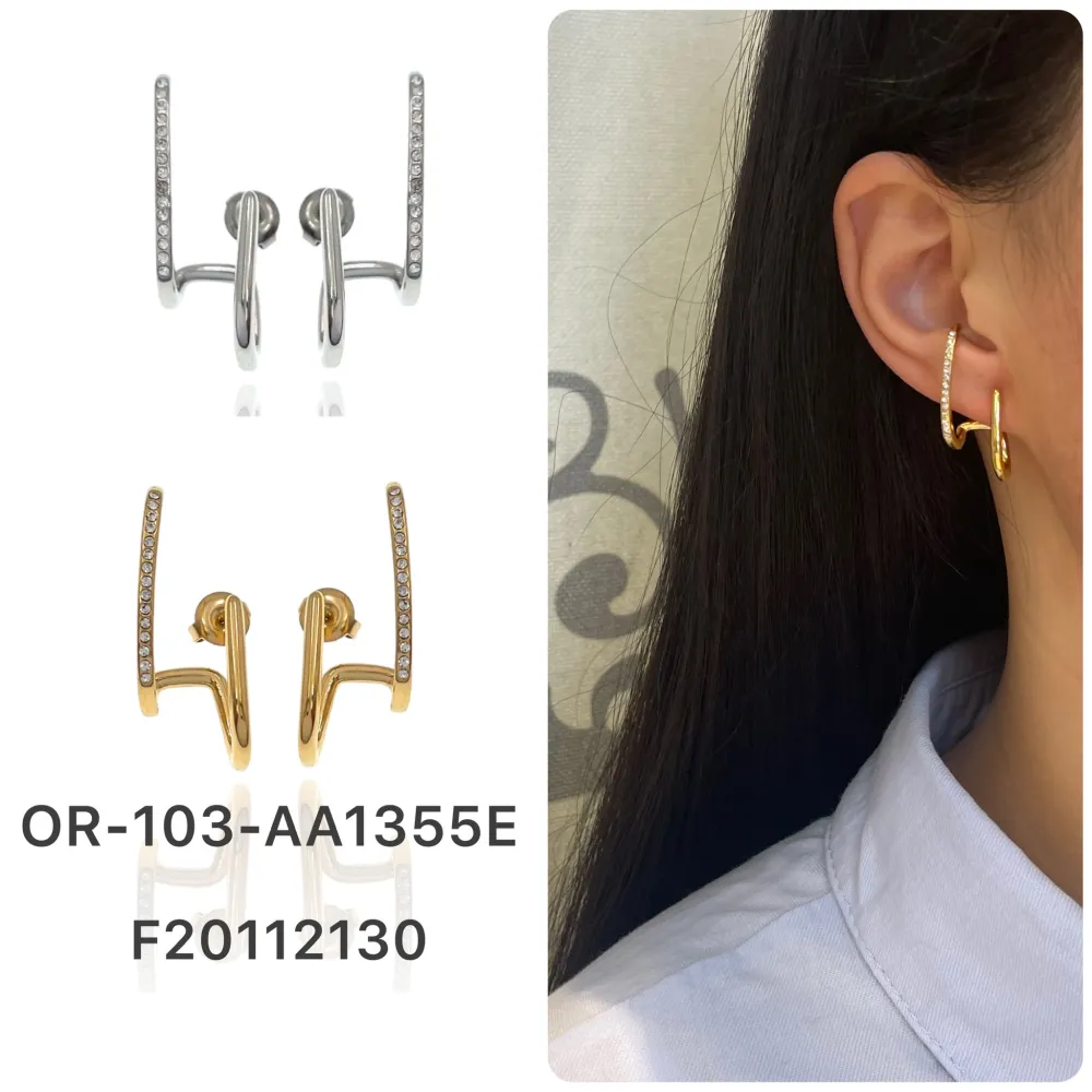 Orecchini in Acciaio - OR-103-AA1355E (Oro Giallo)