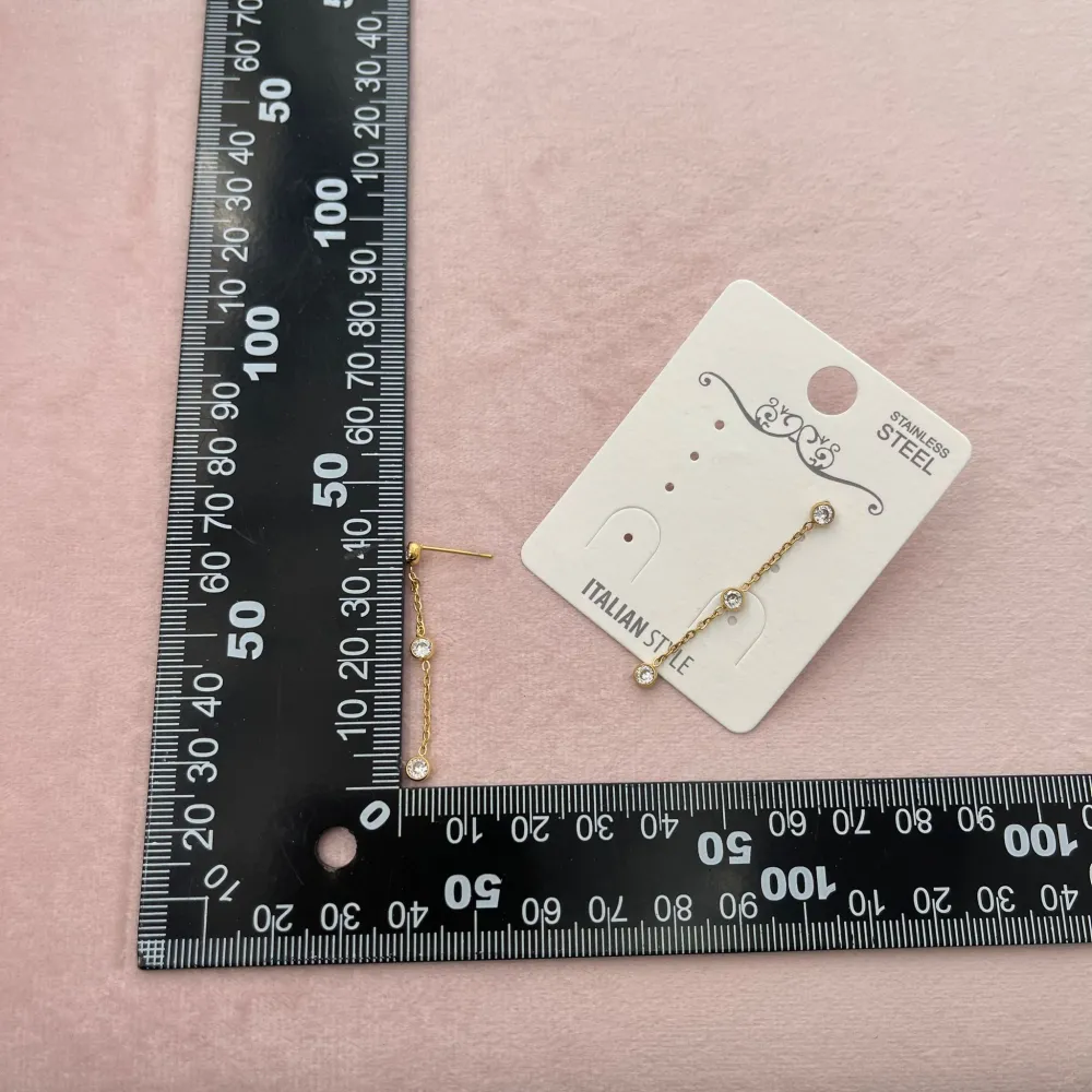 Punto Luce-Orecchini Pendenti in Acciaio - OAP-103-AA1384E (Oro Giallo)