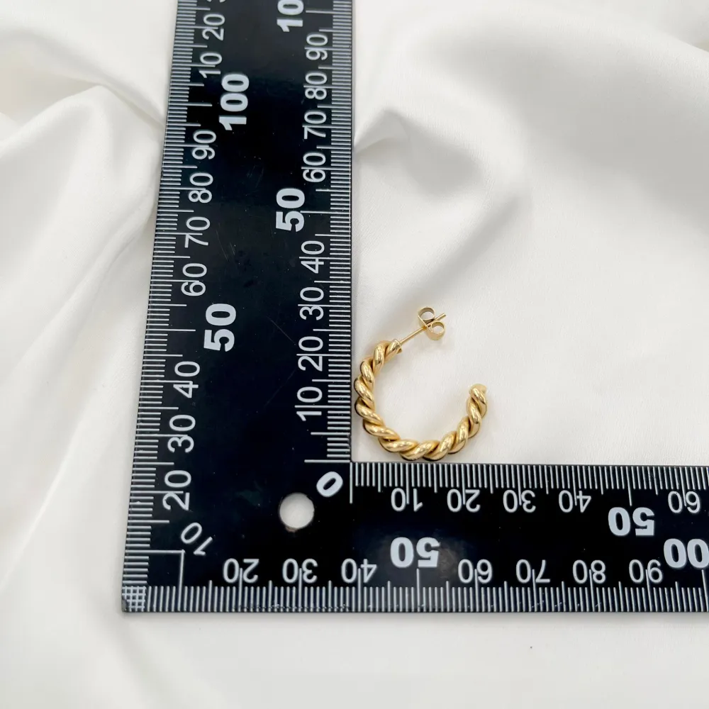 Cerchio Intrecciato -Orecchini in Acciaio - OAP-103-AA190E (Oro Giallo)