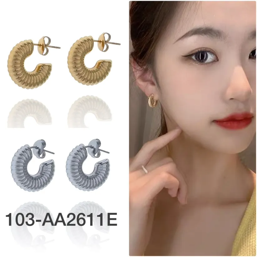 Cerchio-Orecchini in Acciaio - OAP-103-AA2611E (Argento)