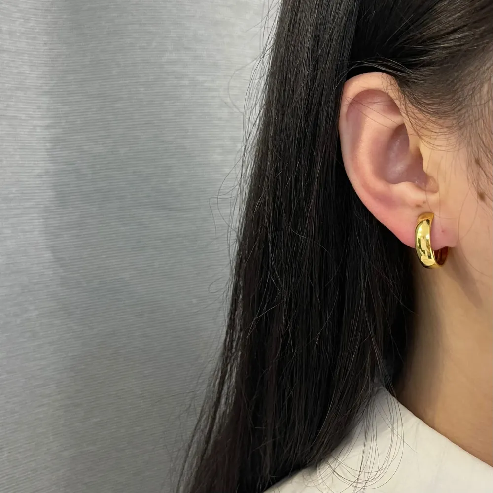 Cerchio a Clip -Orecchini in Acciaio - OAP-103-AA278E (Oro Giallo)