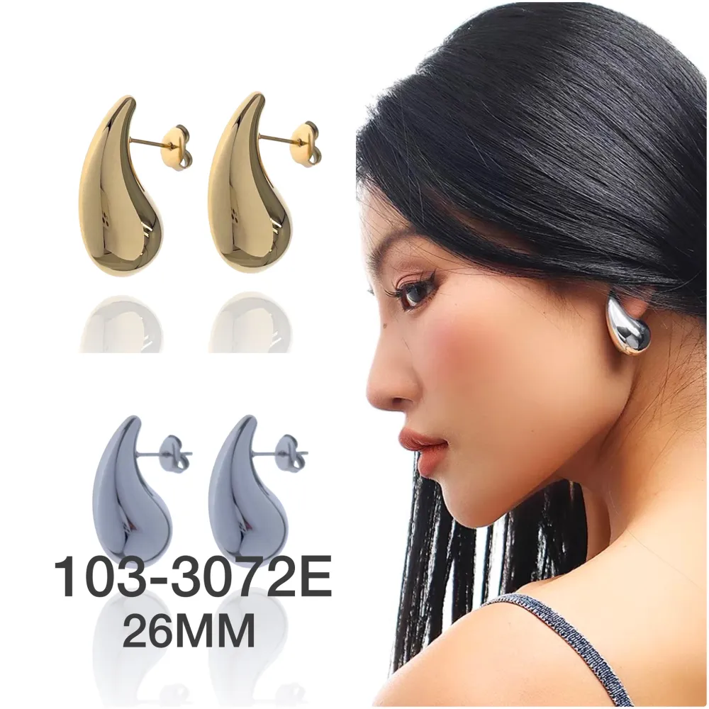 Goccia Piccola-Orecchini in Acciaio - OAP-103-AA3072E S 26mm (Argento)